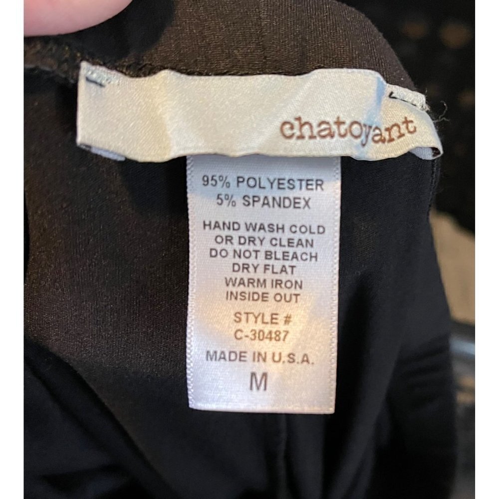 Chatoyant Womens Soft Solid Black Legging Full Length Medium Made in USA - Picture 8 of 8